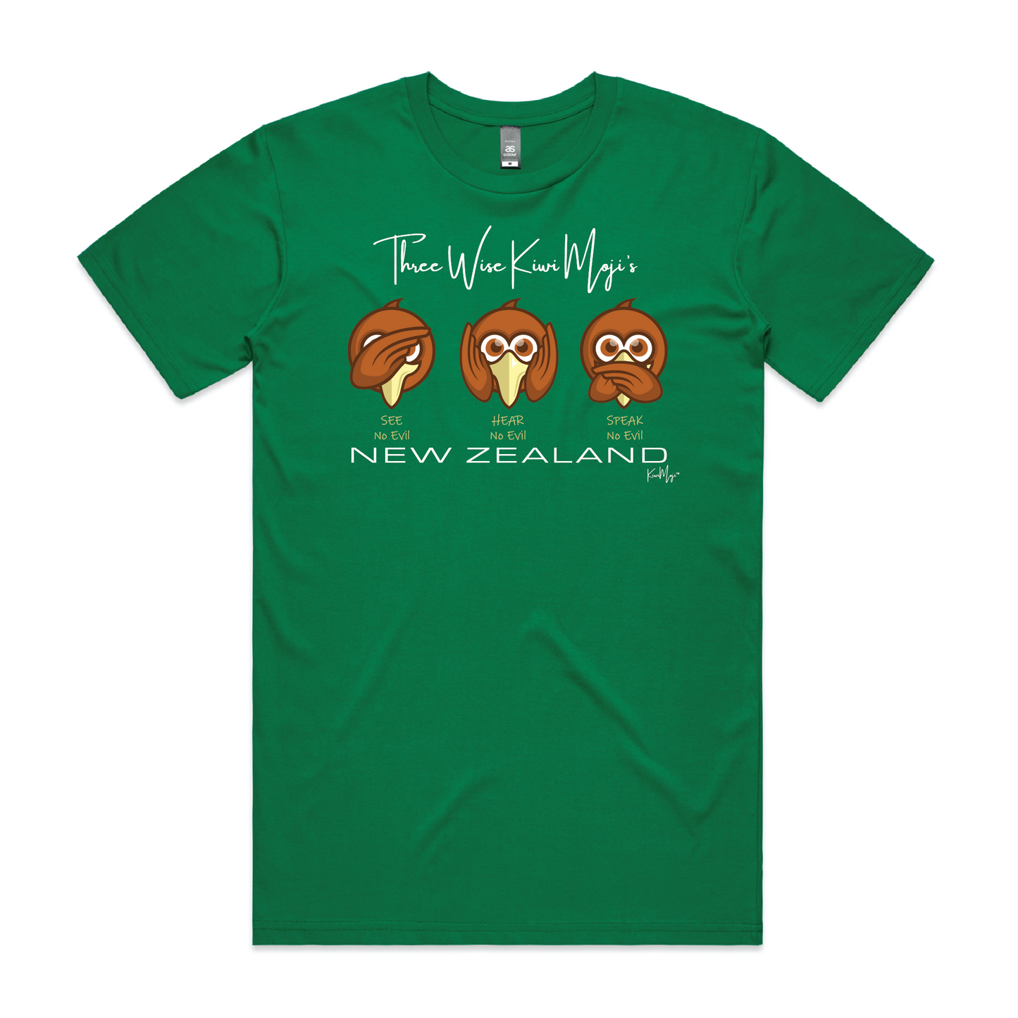 3 Wise KiwiMoji Unisex Embroided Tee