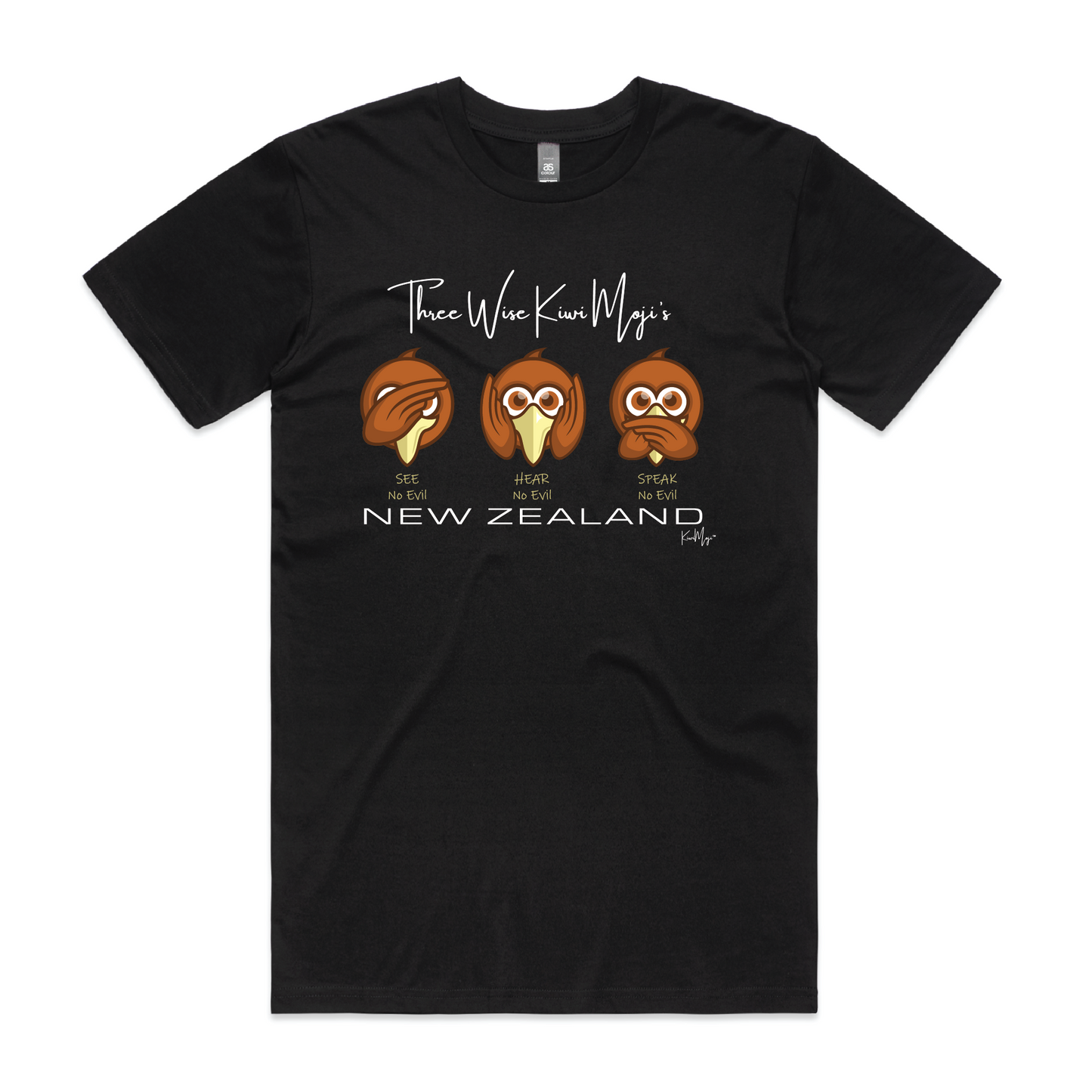 3 Wise KiwiMoji Unisex Embroided Tee