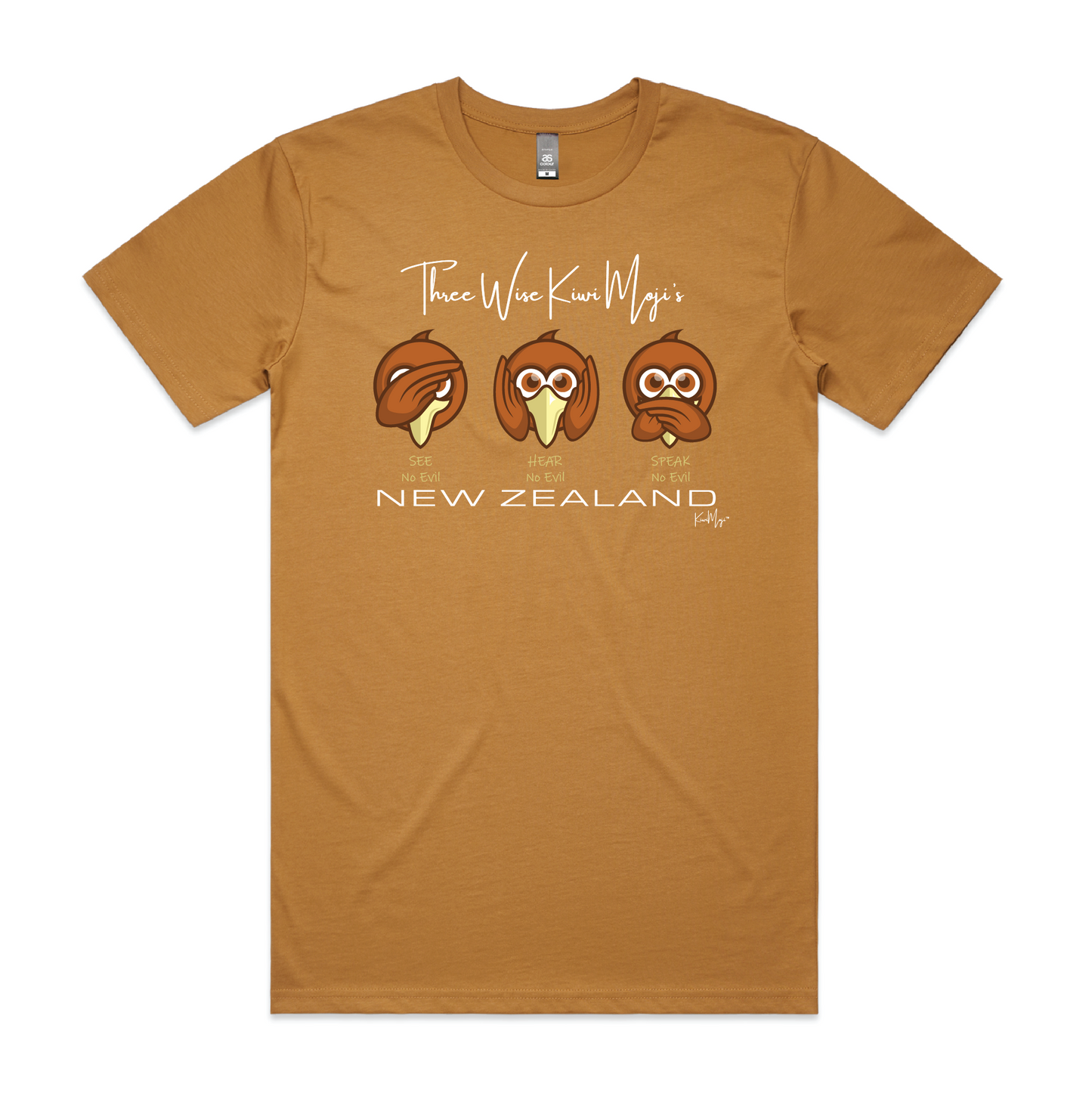 3 Wise KiwiMoji Unisex Embroided Tee