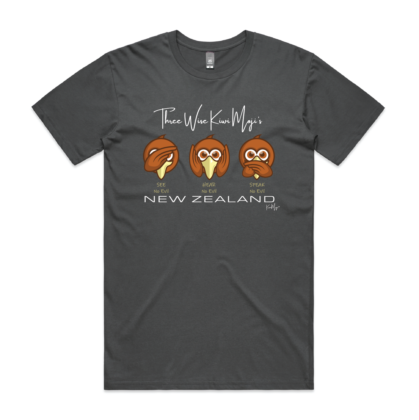 3 Wise KiwiMoji Unisex Embroided Tee