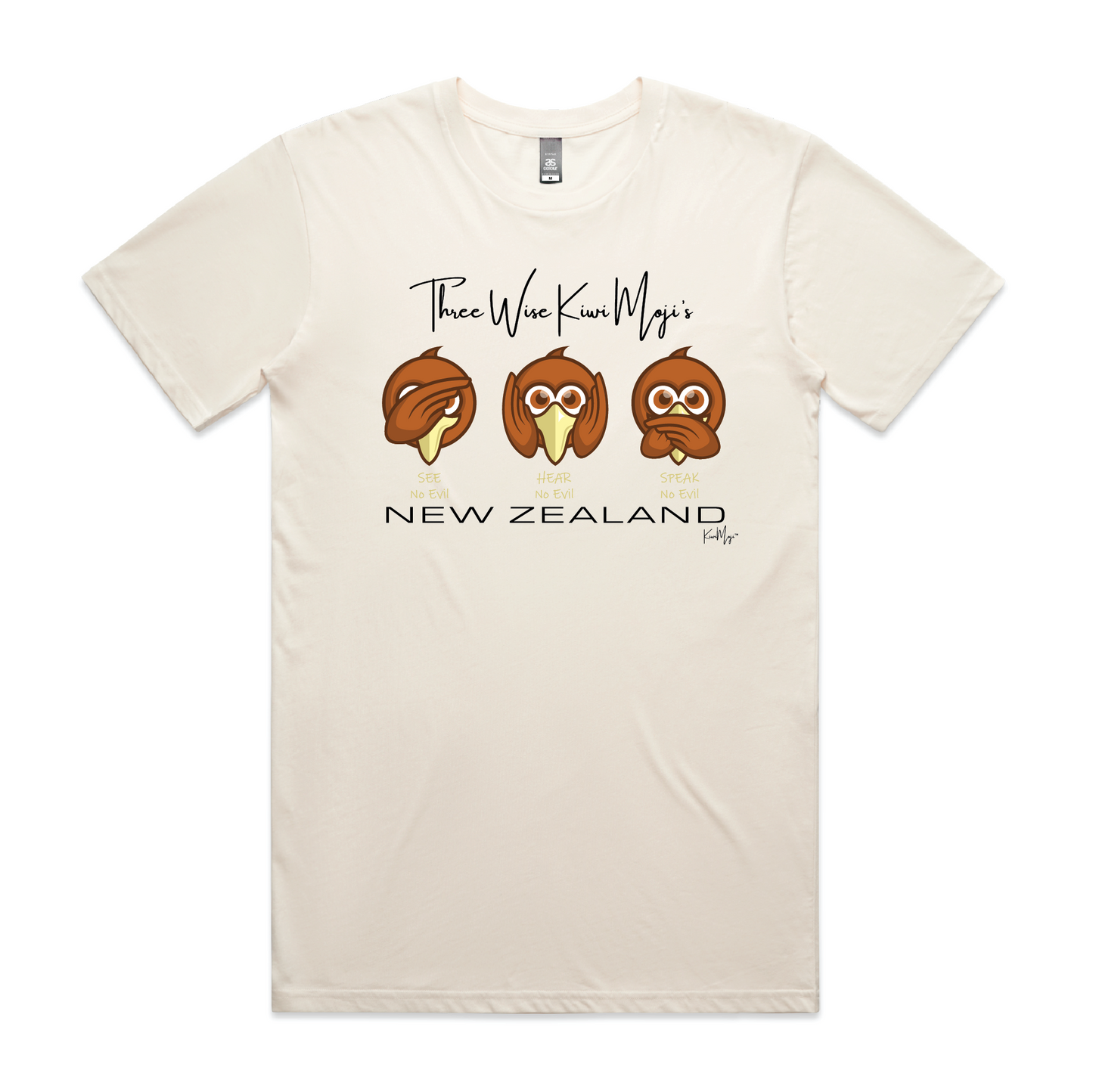 3 Wise KiwiMoji Unisex Embroided Tee