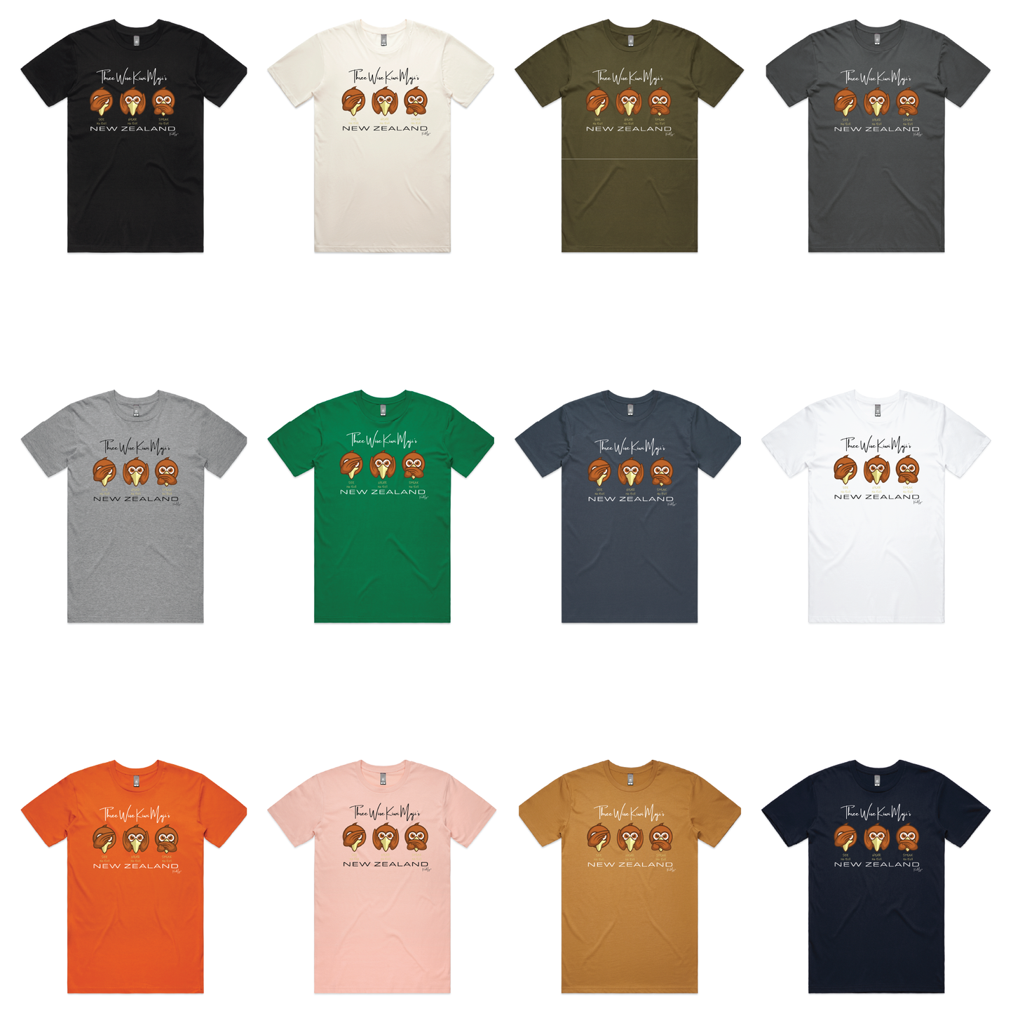 3 Wise KiwiMoji Unisex Tee