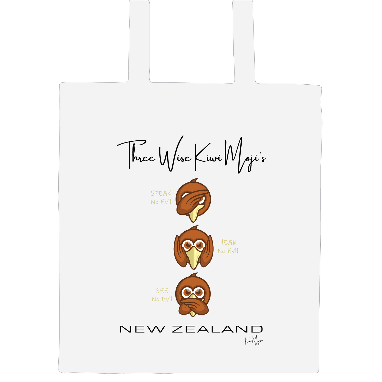Cotton Tote Bag 3 Wise KiwiMoji's