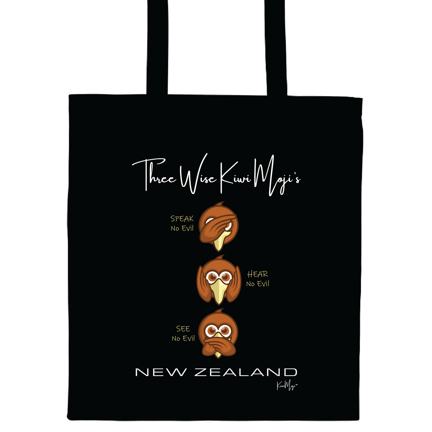 Cotton Tote Bag 3 Wise KiwiMoji's